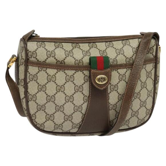 GUCCI GG Supreme Web Sherry Line Shoulder Bag Pvc Beige 89 02 032 - Picture 1 of 16